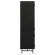 Santiago 4-door Metal Tall Storage Cabinet Matte Black