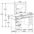 Felicity 9-drawer Vanity Table Lighted Mirror Glossy White