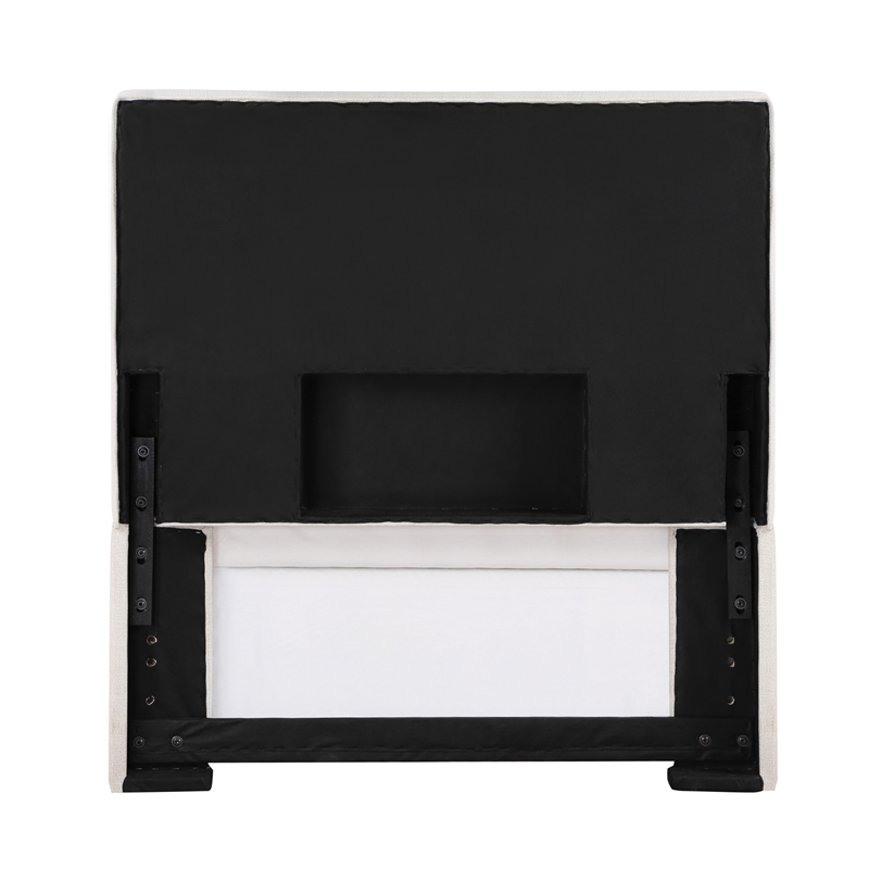 Pirro Upholstered Twin Panel Headboard Sand