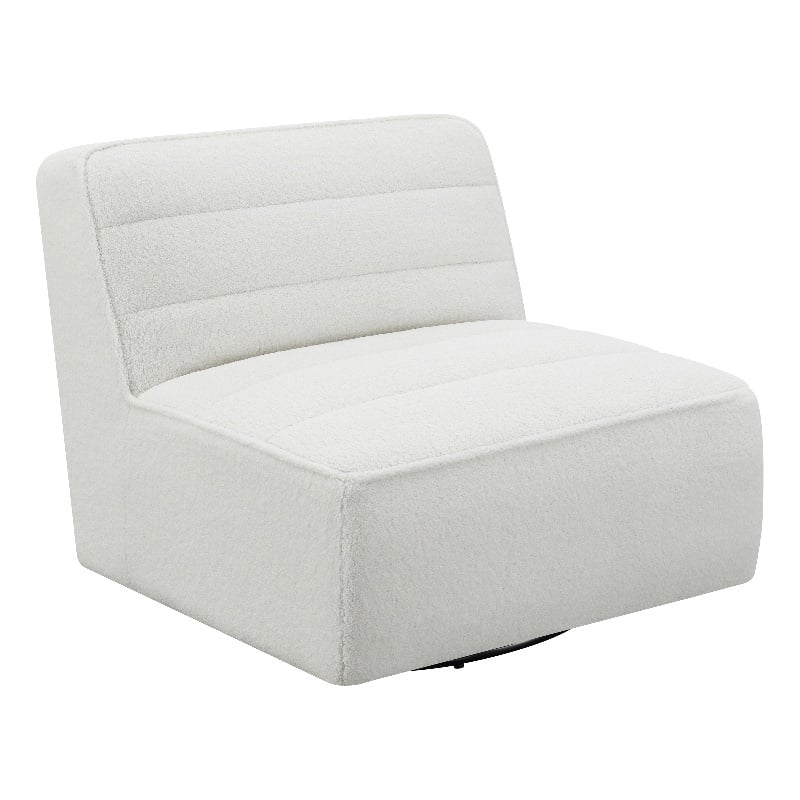 Coaster Modern Faux Leather Upholstered Swivel Chair in Natural ...