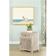 August 1-drawer Trellis Pattern Storage Cabinet White Washed