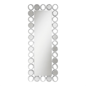 Coaster Aghes Glass Rectangular Wall Mirror with LED Lighting Mirror in Silver