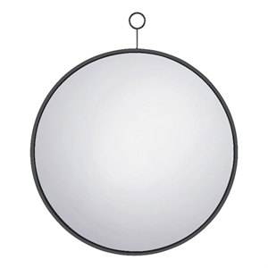 Coaster Gwyneth Contemporary Glass Round Wall Mirror in Black Nickel