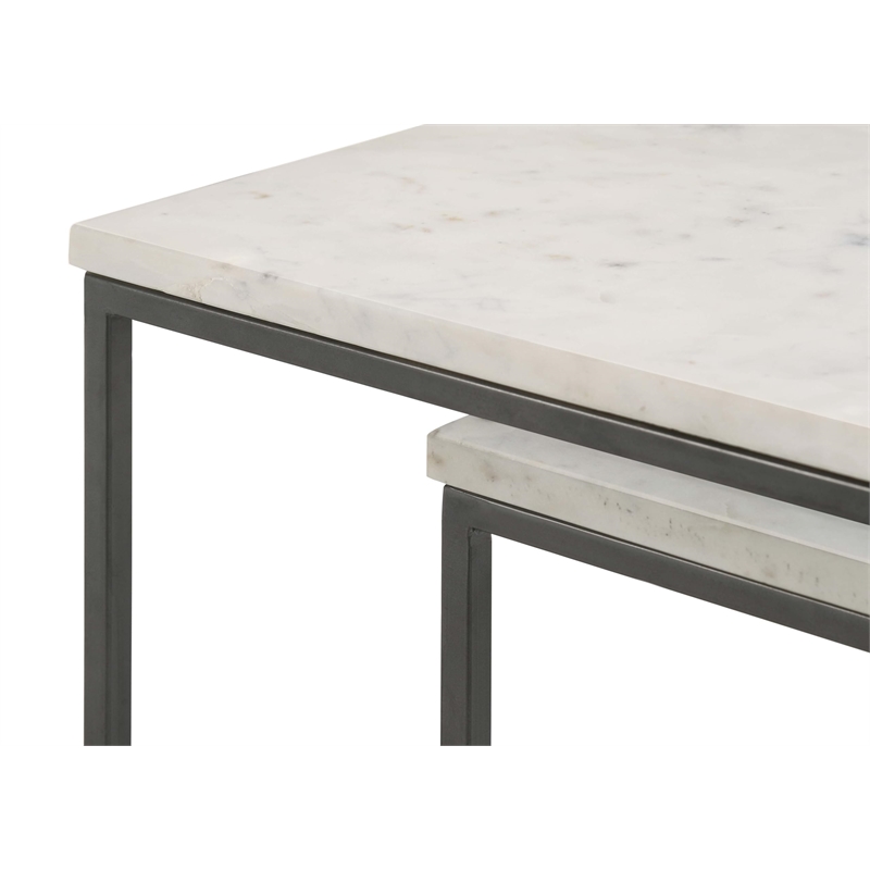 Medora 3-piece Marble Top Nesting Table Set White