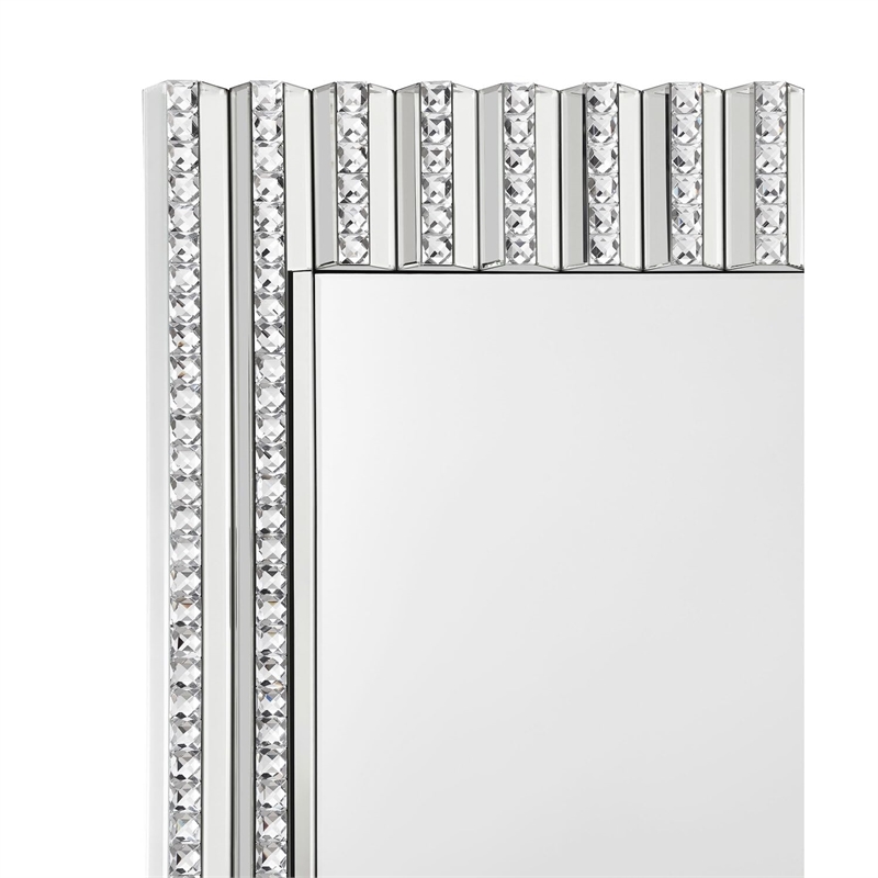 Aideen 32 x 47 Inch Acrylic Crystal Wall Mirror Silver