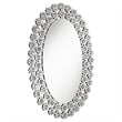 Colleen 31 x 47 Inch Oval Wall Mirror Crystal Flowers Silver