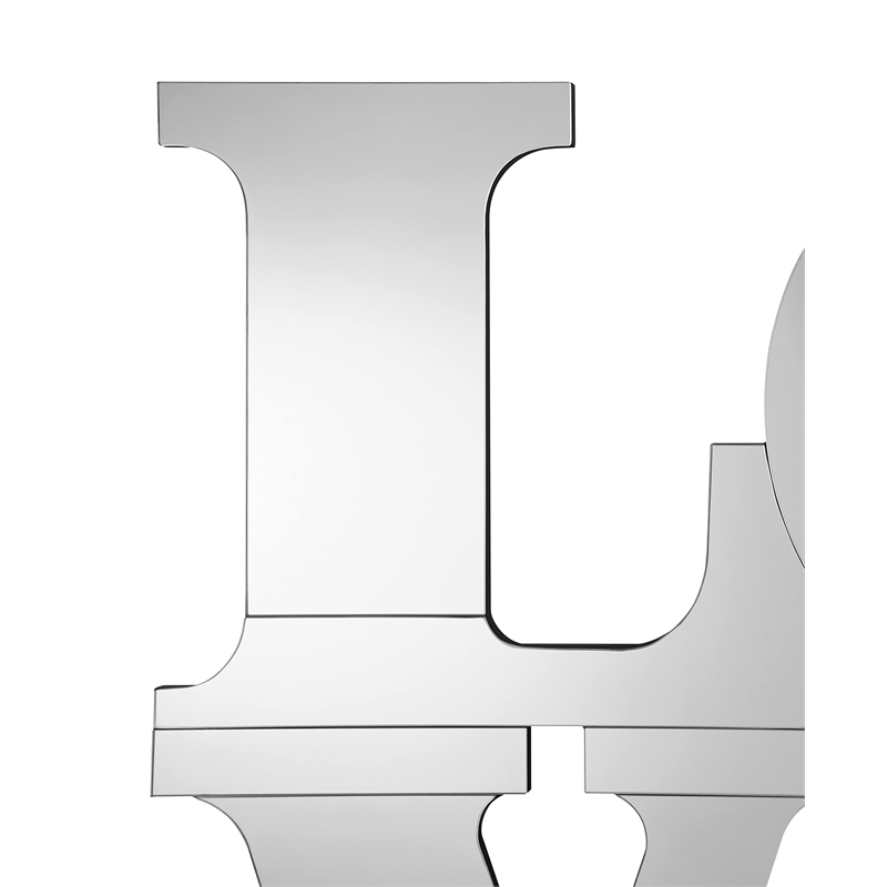 Keiran 40 x 40 Inch LOVE Lettered Wall Mirror Silver