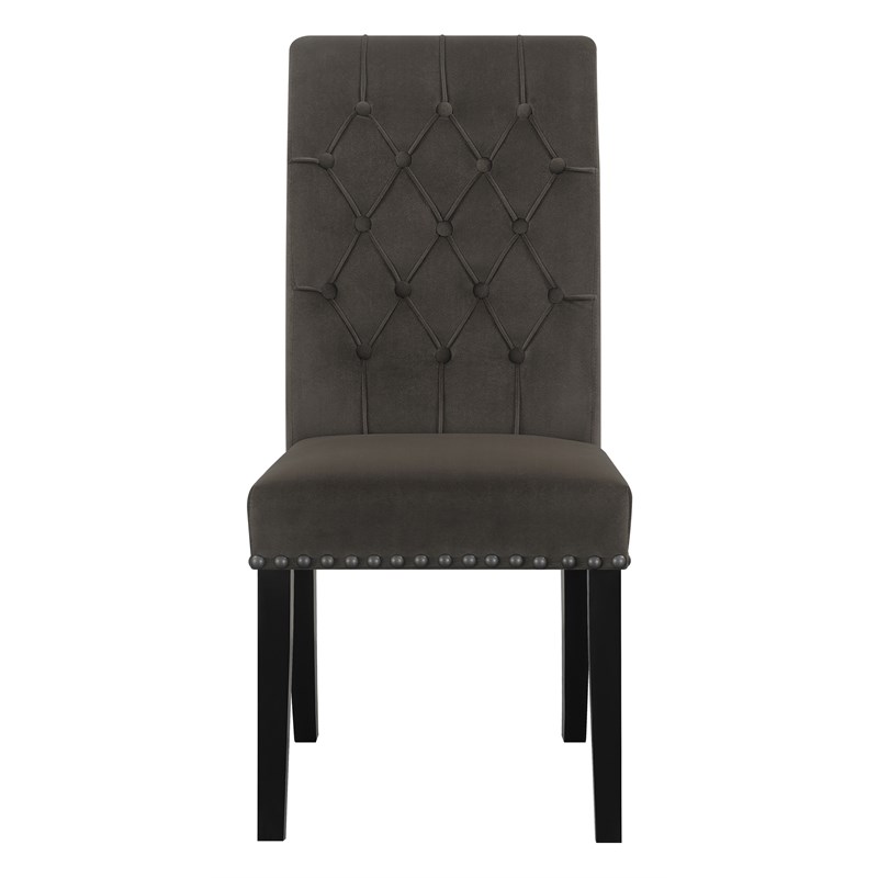 Alana Velvet Upholstered Dining Side Chair Brown