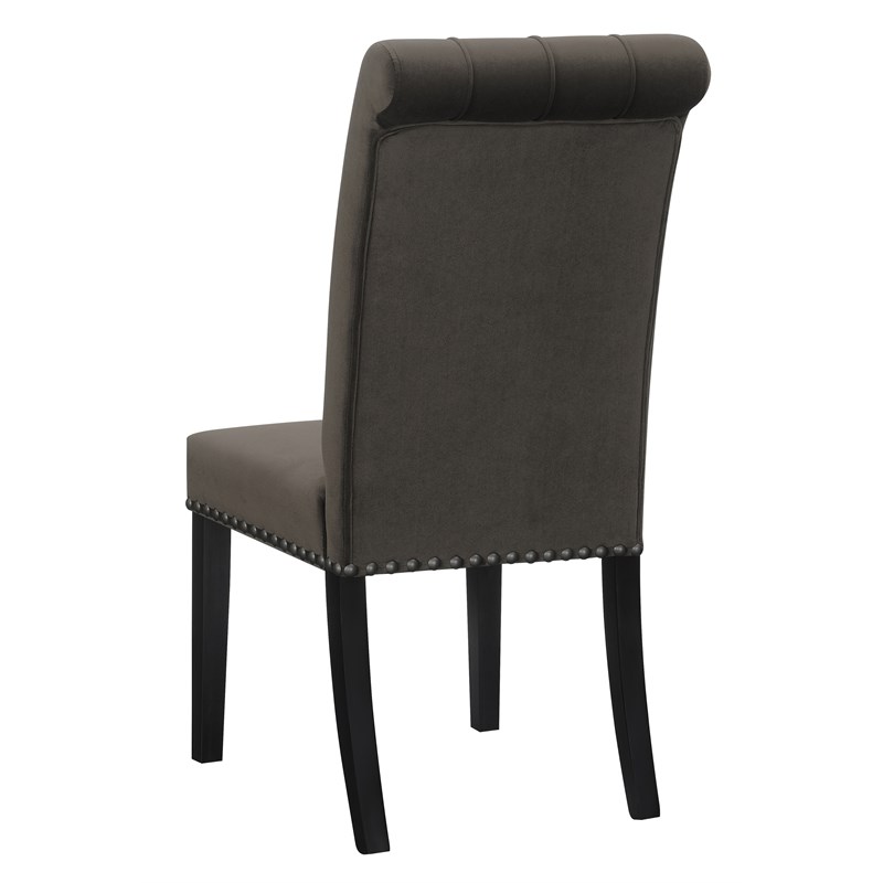 Alana Velvet Upholstered Dining Side Chair Brown