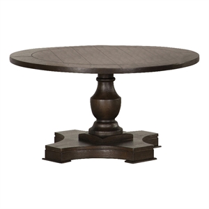 Coaster Traditional Wood Round Coffee Table with Pedestal Base in Coffee
