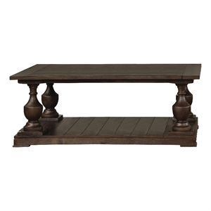 Coaster Traditional Wood Rectangular Coffee Table with Shelf in Coffee