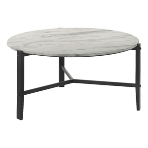 Coaster Round Modern Wood Coffee Table with Break-Proof in White