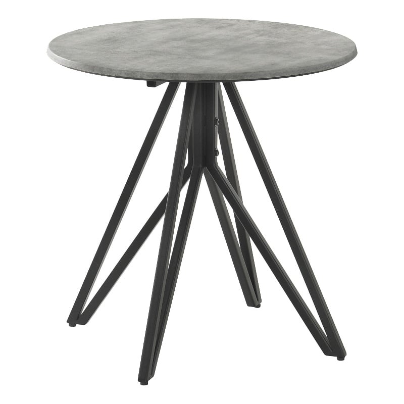 Hadi Round SmartTop Side End Table Cement and Gunmetal