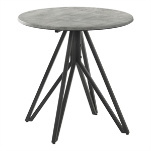 Coaster Modern Wood Round End Table with Hairpin Leg in Gray