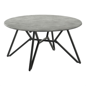 Coaster Modern Wood Round Coffee Table with Hairpin Legs in Gray