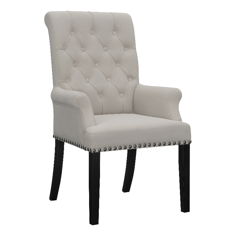 Alana Velvet Upholstered Dining Arm Chair Sand