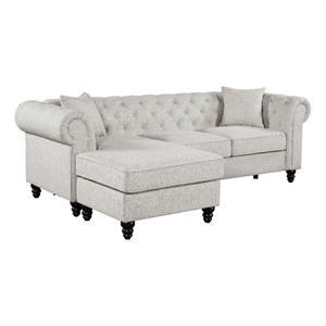 Coaster Cecilia Transitional Fabric Upholstered Sectional in Beige