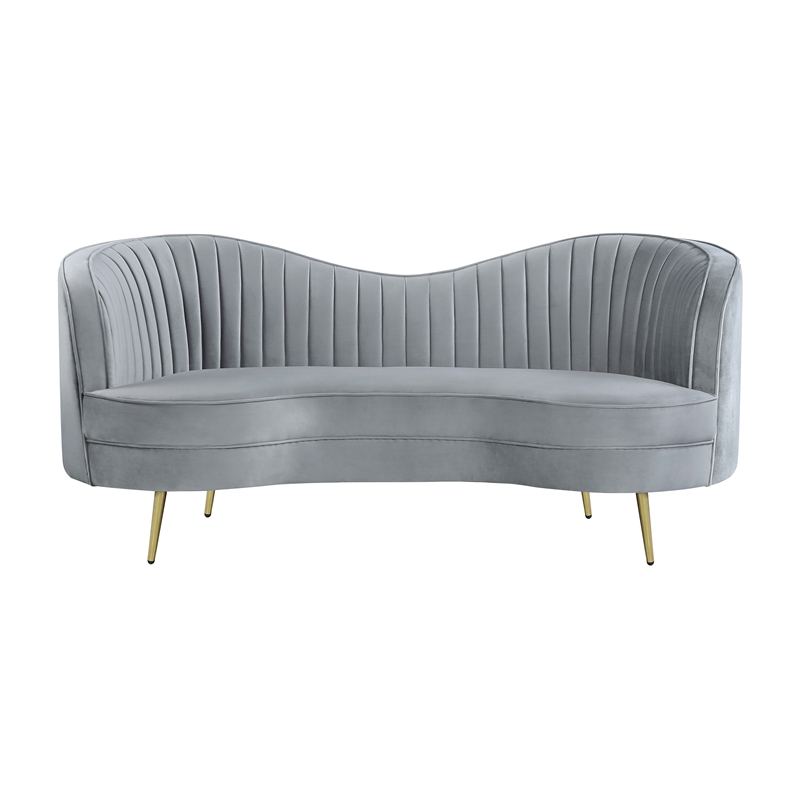 Sophia Upholstered Channel Tufted Loveseat Grey