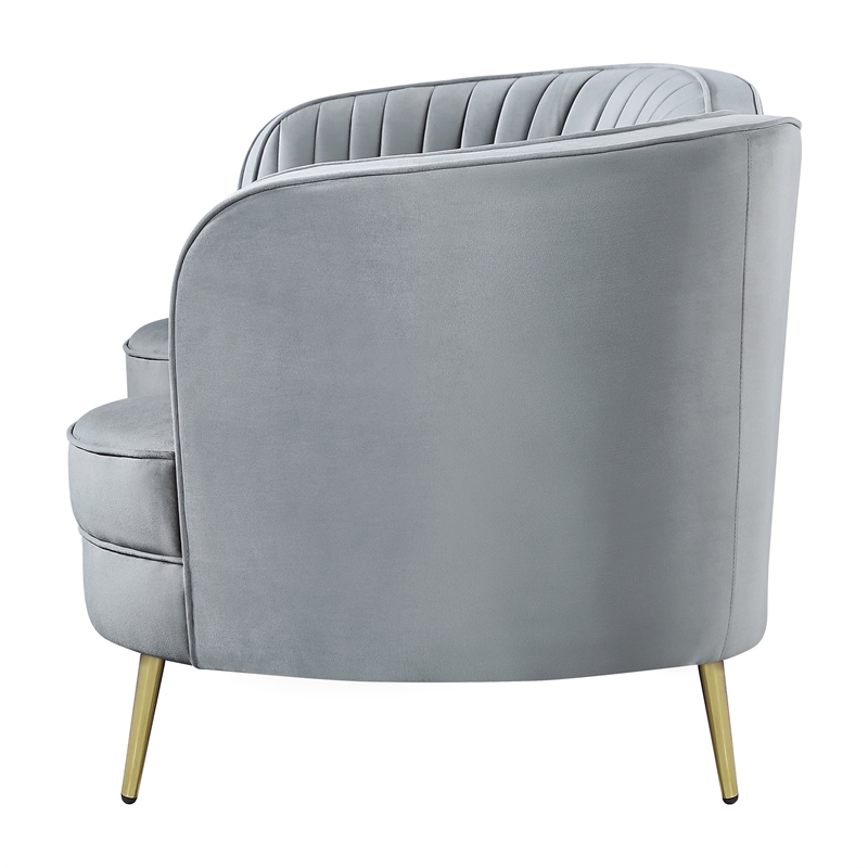 Sophia Upholstered Channel Tufted Loveseat Grey