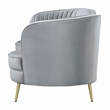 Sophia Upholstered Channel Tufted Loveseat Grey