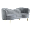 Sophia Upholstered Channel Tufted Loveseat Grey