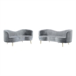 Sophia 2-piece Upholstered Channel Tufted Sofa Set Grey