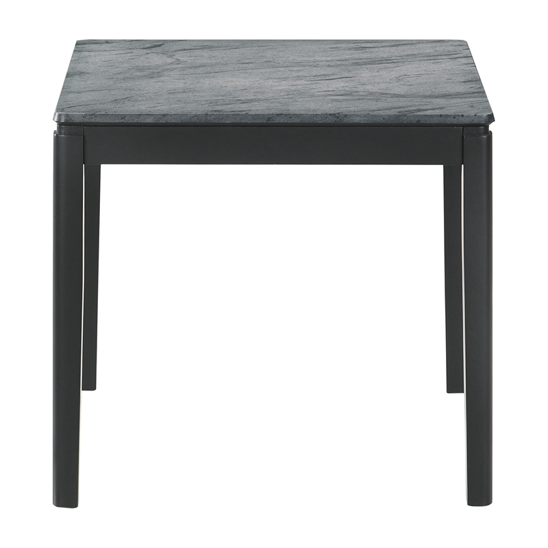 Mozzi Square Faux Marble Side End Table Grey and Black