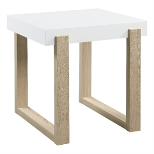 Coaster Modern Wood End Table with Double U-shape Base in White