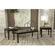 Coaster Amaro 3-Piece Wood Occasional Coffee Table Set in Dark Brown