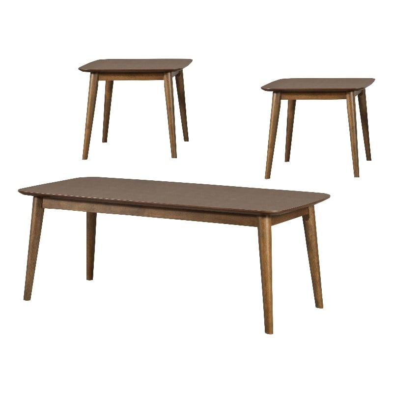 Radley 3-piece Rectangular Coffee Table Set Natural Walnut