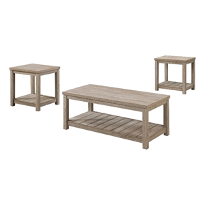 coaster 3-piece wood occasional coffee table set in natural greige