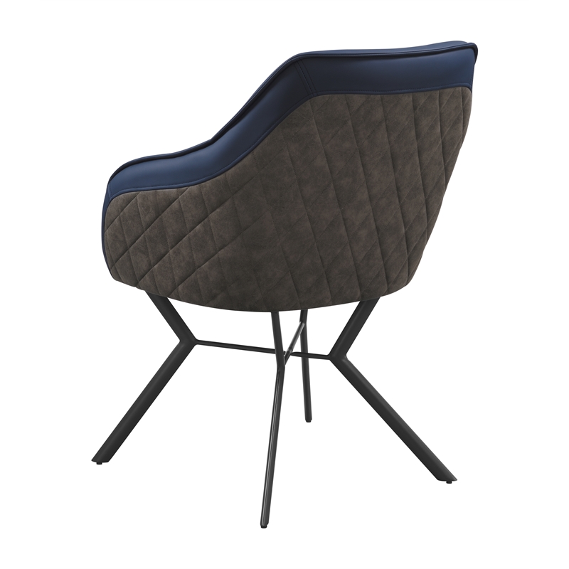 Mayer Upholstered Dining Arm Chair Blue and Brown