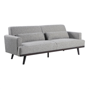 Coaster Blake Mid-Century Fabric Upholstered Sofa with Track Arms in Gray