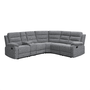 Coaster David 3-Piece Modern Fabric Upholstered Sectional in Gray