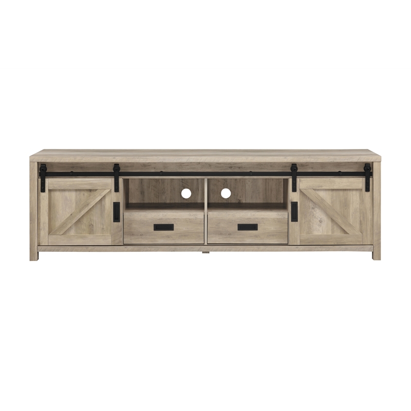Madra 2-door Engineered Wood 79-inch TV Stand Distressed Pine