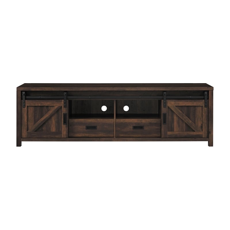 Madra 2-door Engineered Wood 79-inch TV Stand Dark Pine