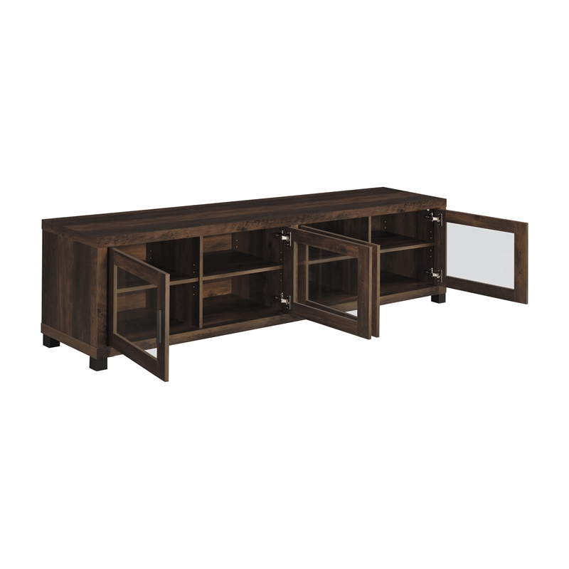 Sachin 4-door Engineered Wood 79-inch TV Stand Dark Pine