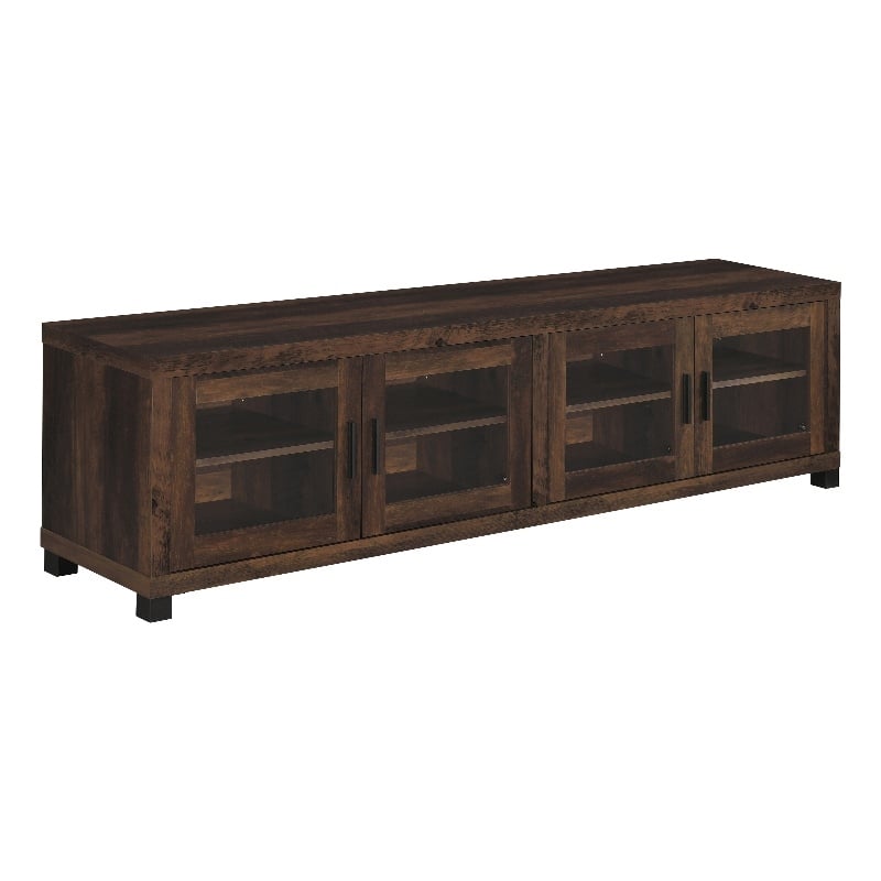Sachin 4-door Engineered Wood 79-inch TV Stand Dark Pine