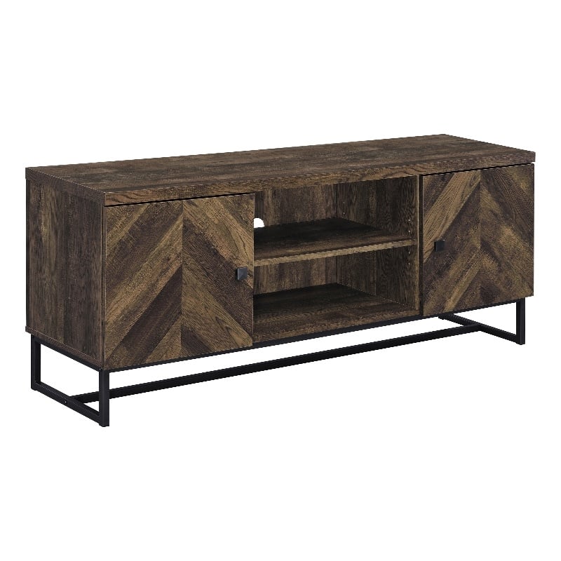 Myles 2-door Engineered Wood 60-inch TV Stand Rustic Oak