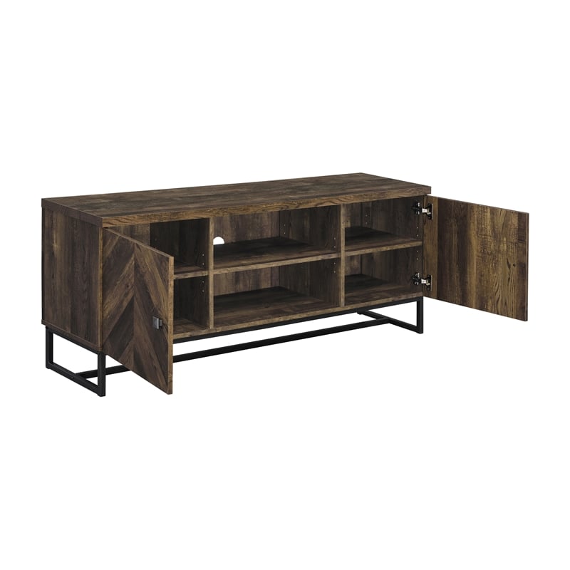 Myles 2-door Engineered Wood 60-inch TV Stand Rustic Oak