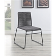 Coaster Jerome Woven Rope Stackable Side Chair in Charcoal