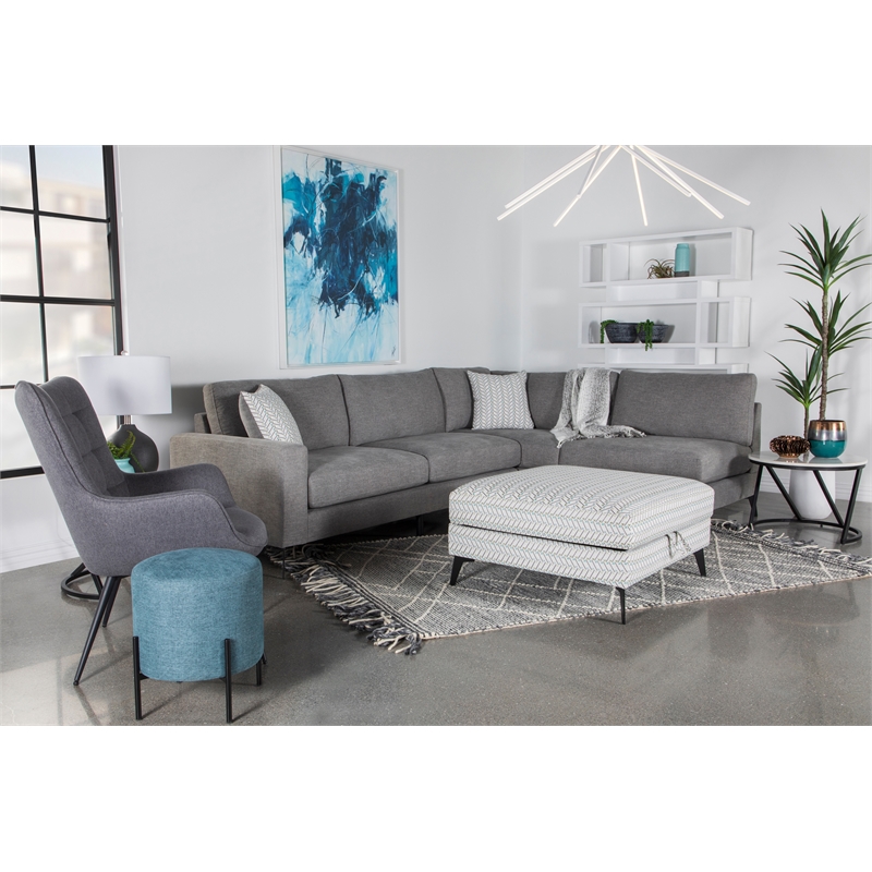 Clint Square Upholstered Tufted Storage Ottoman Aloe