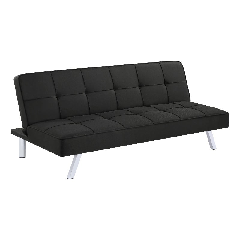 Joel Upholstered Tufted Convertible Sofa Bed Black