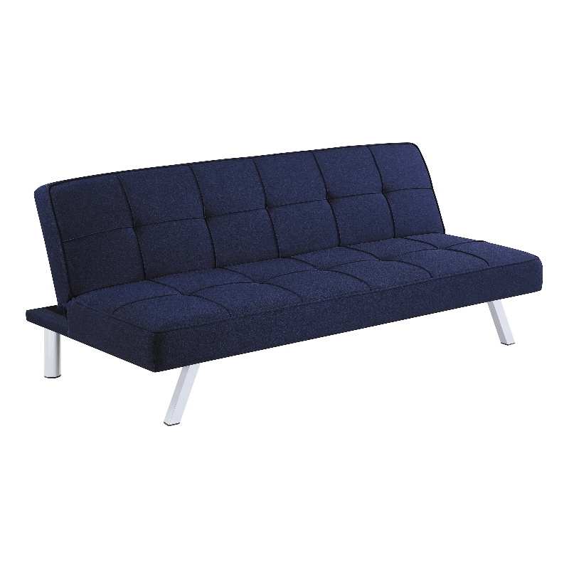 Coaster Joel Modern Fabric Upholstered Tufted Sofa Bed in Blue