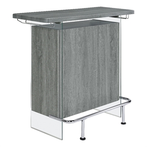 rectangular bar unit with footrest and glass side panels