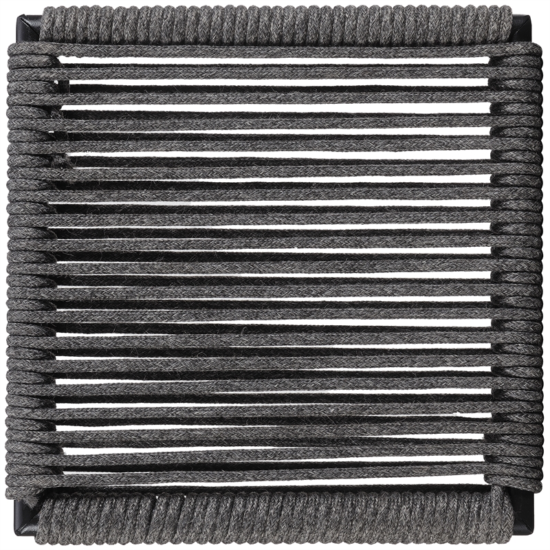 Jerome Woven Rope Metal Bar Chair Charcoal