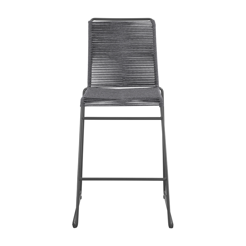 Jerome Woven Rope Metal Bar Chair Charcoal