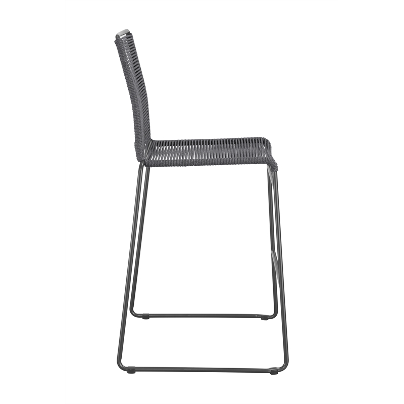 Jerome Woven Rope Metal Bar Chair Charcoal