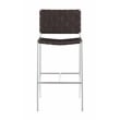 Adelaide Upholstered Pub Height Bar Stool Brown and Chrome
