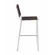 Adelaide Upholstered Pub Height Bar Stool Brown and Chrome